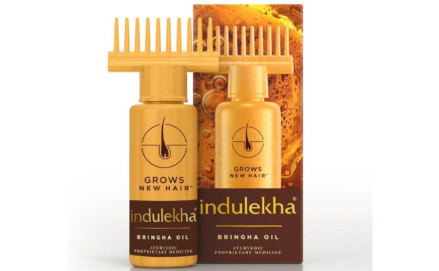 Indulekha Bringha आयुर्वेदिक हेयर ऑयल 100ml — सेल्फ़ी कॉम्ब वाली बोतल, भृंगराज व नारियल तेल युक्त