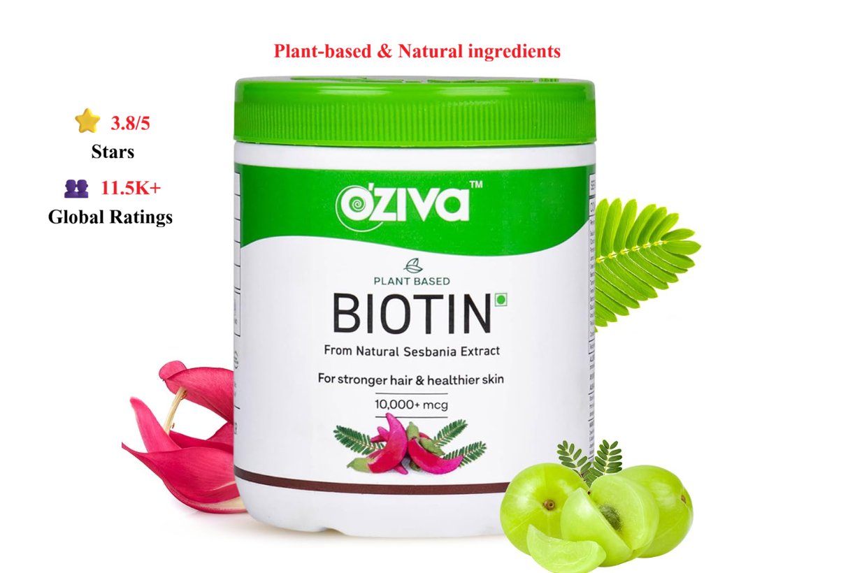 OZiva Plant Based Biotin Powder for Hair Growth — Roopalia रिव्यू